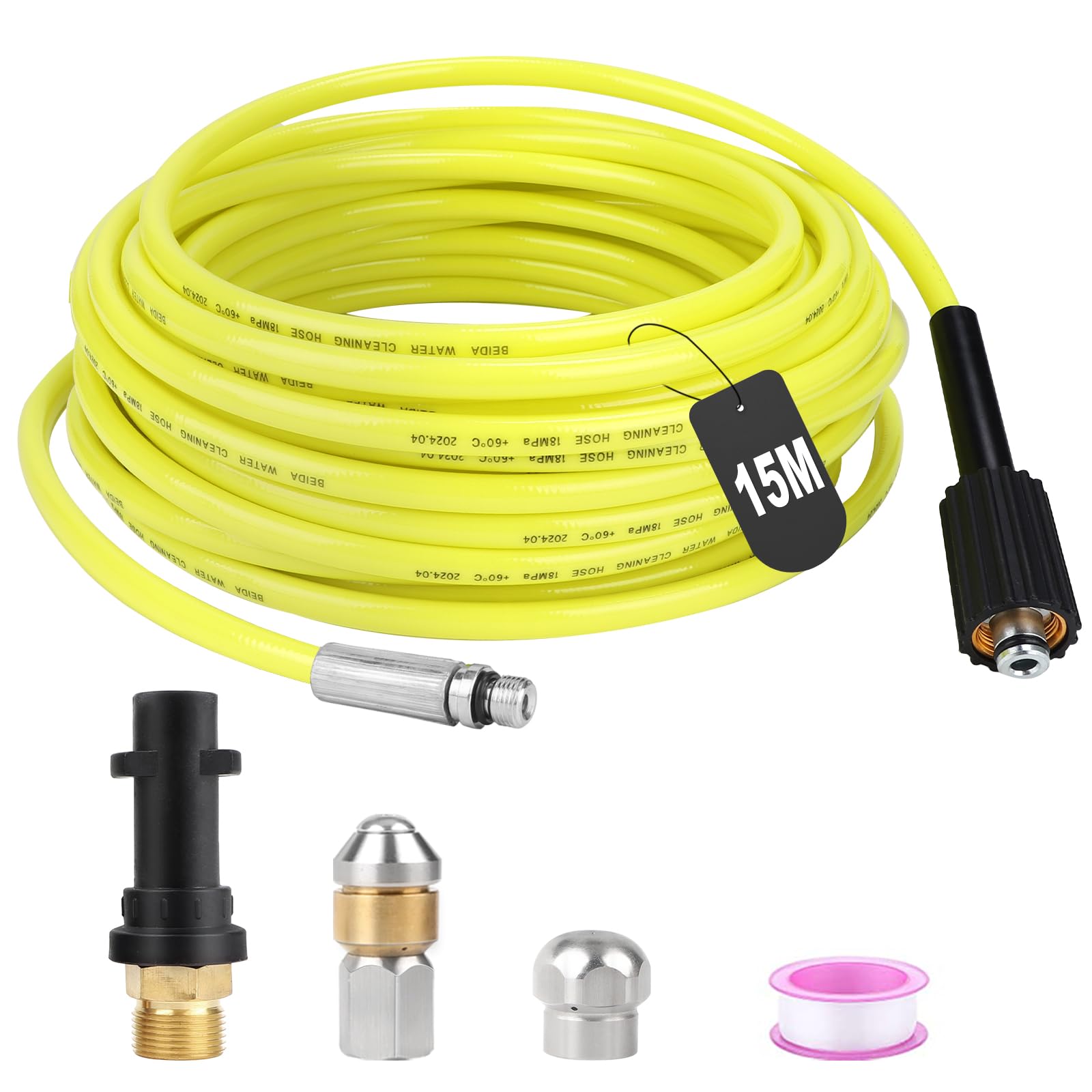 SWAWIS 10M 180bar Déboucheur Canalisation pour Nettoyeur Haute Pression