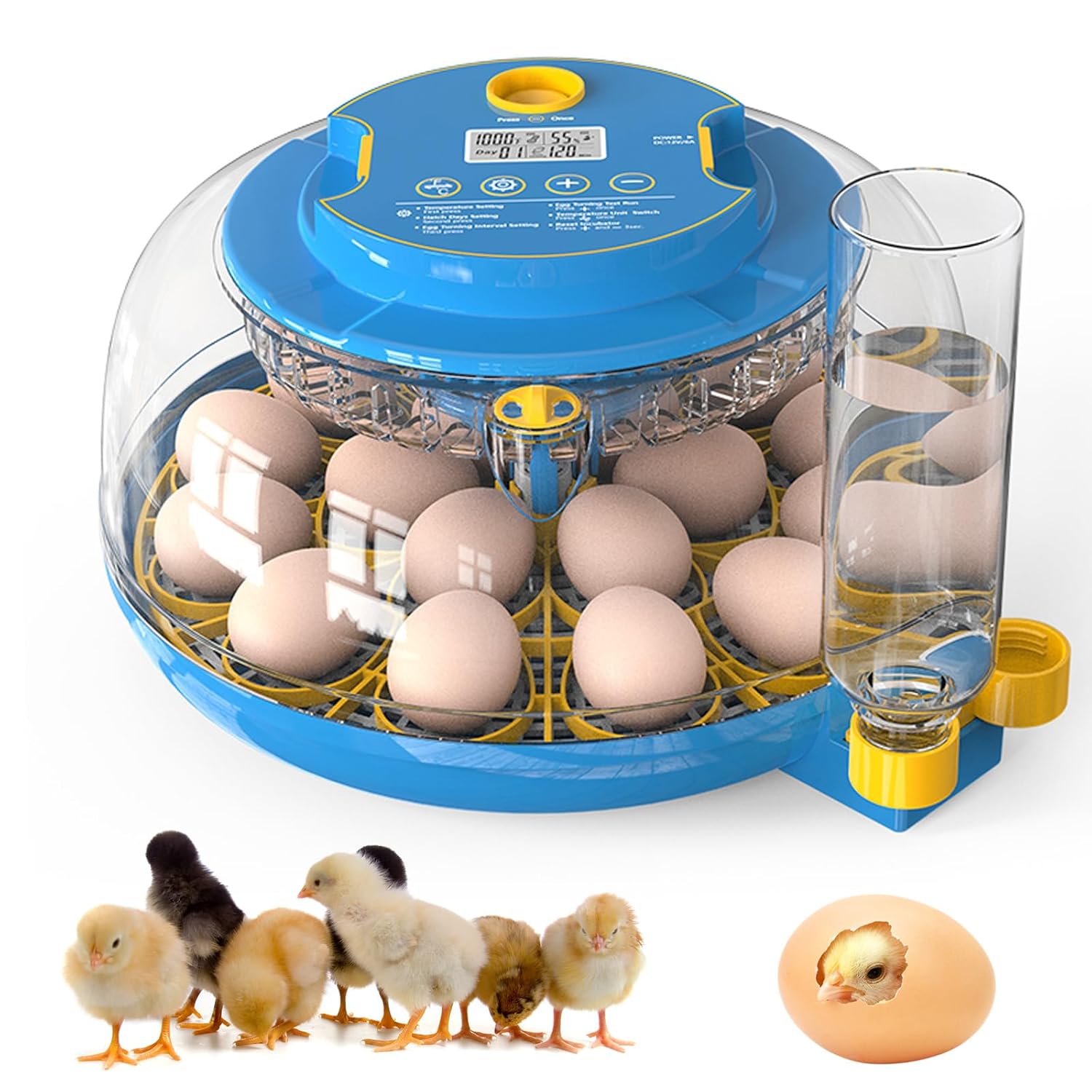 Incubators for Hatching Eggs, 12 Egg Incubator with Automatic Egg Turning and Humidity Control, 360° View Incubadora De Huevos De Gallina, Egg Candler, Incubator for Chicken Eggs, Ducks, Goose, Quail