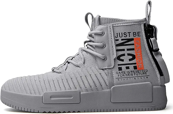 RUNMAXX Mens Fashion Walking Lace Up High Top Shoes Stylish Running Athletic Casual Sneaker