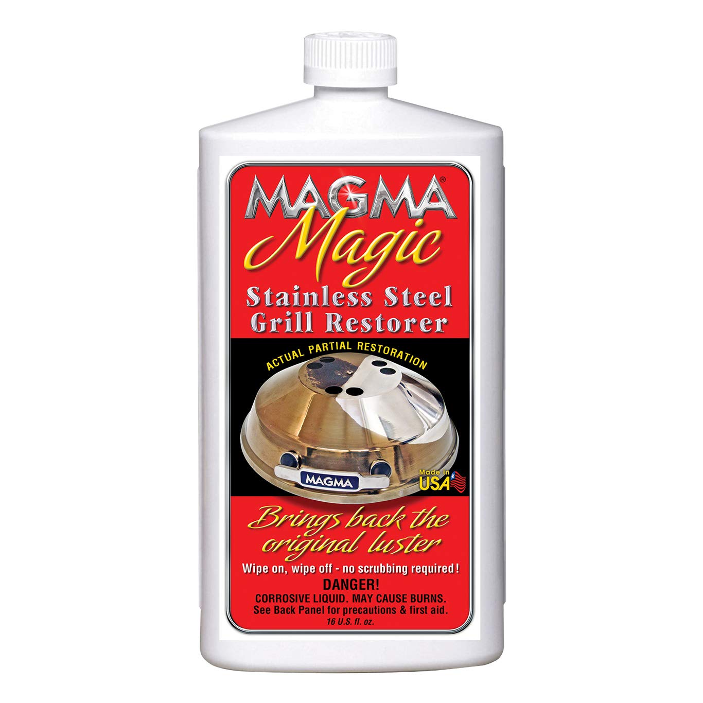 Magma A10-272 Magma Magic Stainless Steel Grill Restorer and Cleaner – Instant, No-Scrub Formula to Restore Factory Luster and Shine