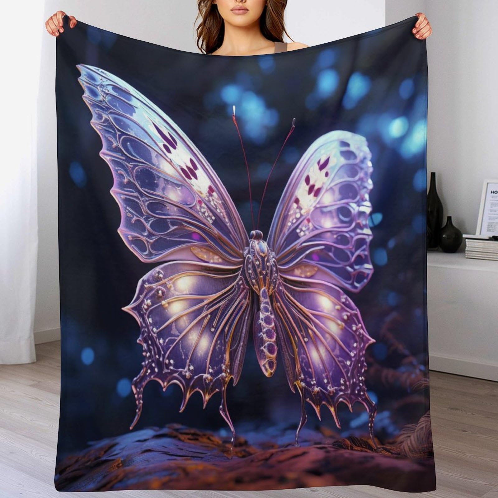Couverture lit en flanelle papillon 150x200 pour éliminer les draps froids