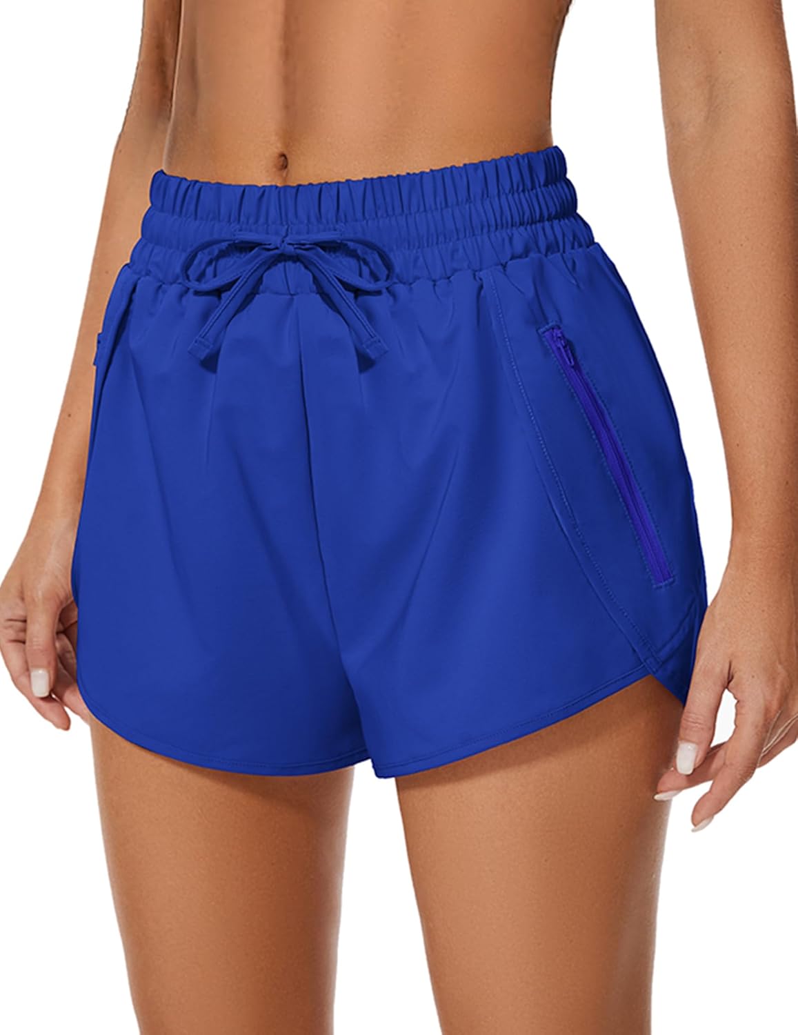addigi Women's Running Shorts High Waisted Quick Dry Athletic Shorts Sports Workout Gym Track Drawstring Shorts with Pockets