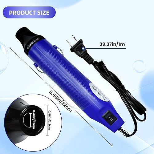 Miniatura 2 de Heat Gun For Crafting, Mini Hot Air Gun For DIY Crafts,Heating Gun,Portable Heat-Gun Tool For Embossing Shrink Wrapping Drying Paint(Blue)