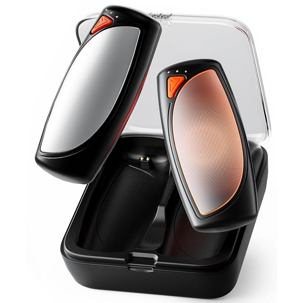 Hand Warmers Rechargeable 2 Packs, Double Sided Heating with AI Charging Case, 14000mAh Electric Hand Warmer Ultra Long Battery Life, Portable Heater Gifts for Christmas,Camping,Hunting