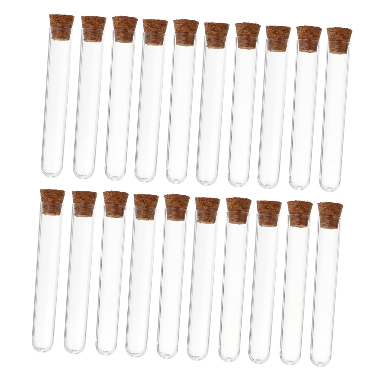 35pcs Plastic Test Tubes Cork Stoppers Lab Glassware for Science Experiment Liquid Container