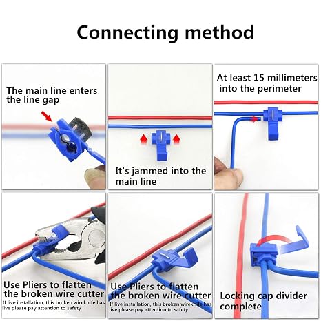 125 Solderless Quick Splice Snap Wire Connector, 50 pcs red 22 Through 18 Gauge,50 pcs Blue 16 Through 14 Gauge,25 pcs Yellow 12 Through 10 Gauge (125)