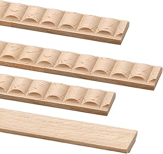 12 Pcs Decorative Wood Trim - Wavy Wood Trim, 15.75 Inch Length (400mm), Unfinished 3D Molding for DIY Furniture, Wall, Cabinets, Doors