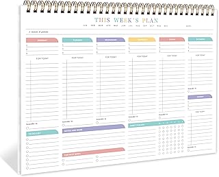 TREES Weekly To Do List Pad with 52 Undated Sheets（8.5"×11"）- Weekly Desk Notepad with Spiral Binding for Women & Man, Office, School and Home Personal Organizer