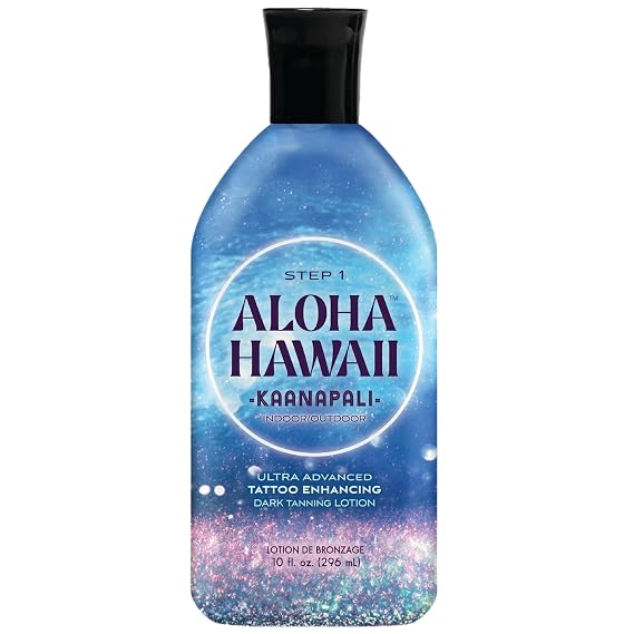 Aloha Hawaii Kaanapali Tanning Lotion, Step 1, Ultra Advanced Dark Pre-Tan Primer for Indoor/Outdoor Tanning with Pineapple & Coconut Hydration, 10 Fl Oz