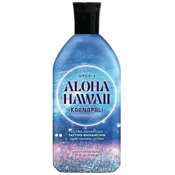 Aloha Hawaii Kaanapali Tanning Lotion, Step 1, Ultra Advanced Dark Pre-Tan Primer for Indoor/Outdoor Tanning with Pineapple & Coconut Hydration, 10 Fl Oz