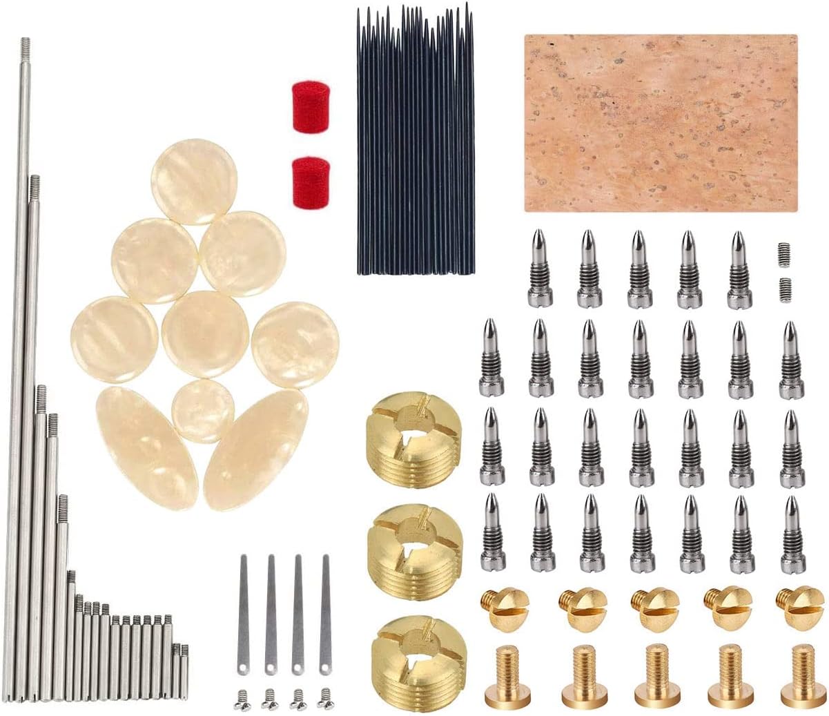 TUOREN Set of Alto Saxophone Repair Kits Wind Musical Instrument Parts with Rollers