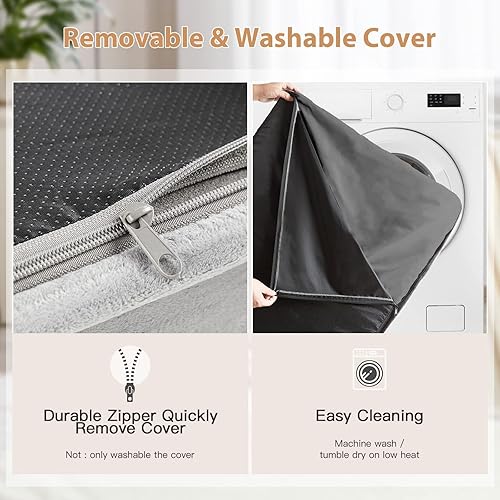 Miniatura 4 de WNPETHOME Camas ortopédicas para perros grandes, cama extragrande impermeable para perros con funda extraíble lavable y parte inferior