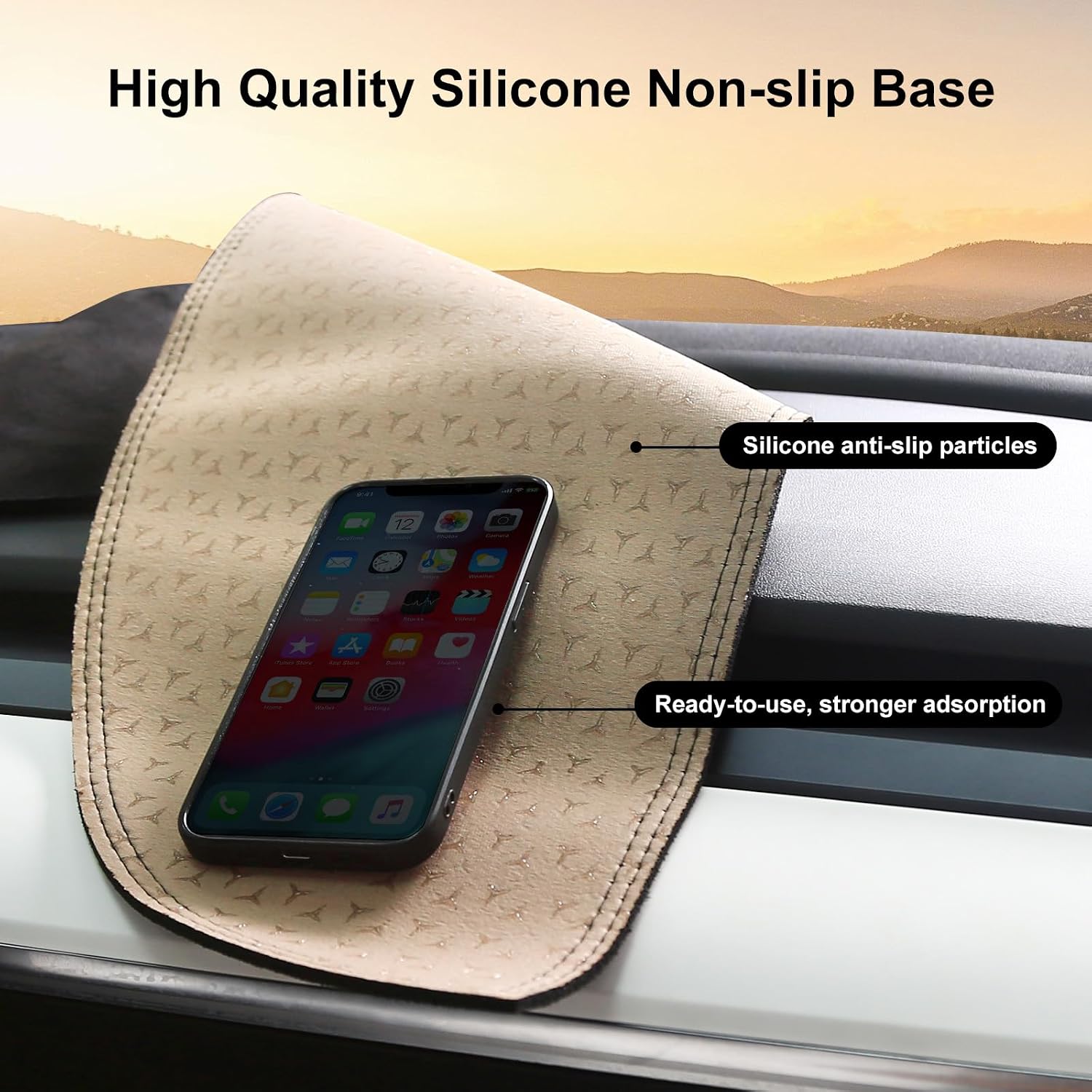 Dashboard Cover for Tesla Model 3/Y Alcantara Dash Cover Mat Compatible with Tesla Model Y Model 3 2016-2024 Dashboard Pad Protective Interior Covers Accessories, TSL18_U24