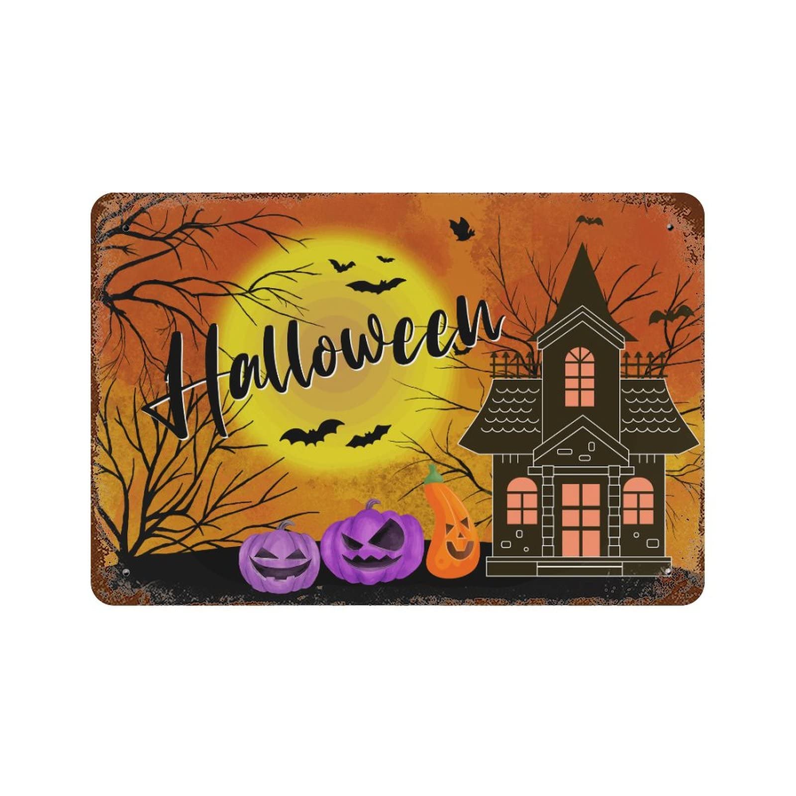 Panneau de nuit en forme de citrouille et fantôme pour déco Halloween