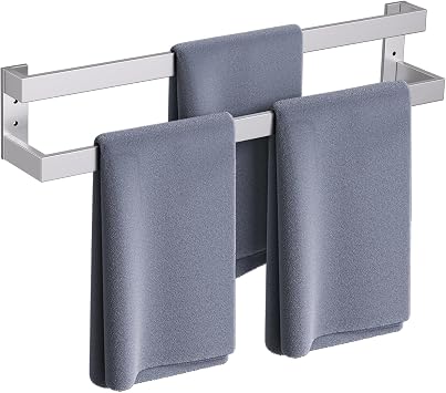 Brushed Nickel Double Towel Bar,Towel Rack for Bathroom Stainless Steel Wall-Mounted Bathroom Hardware Accessories 32 Inch