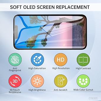 Soft OLED for iPhone 13 Screen Replacement with Earpiece 6.1 | 3D Touch Display Digitizer Proximity Sensor Ambient Light Sensor Full Assembly Fix Tools Kit Repair A2631 A2633 A2634 A2482