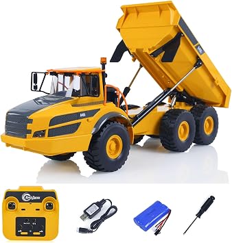 Plastic DoubleE E591 003 1/20 RC Articulated Dumper 6WD Electric Remote Control Truck VO Motor Battery USB Charging Cable RTR Hobby Grade Model for Ages 14+