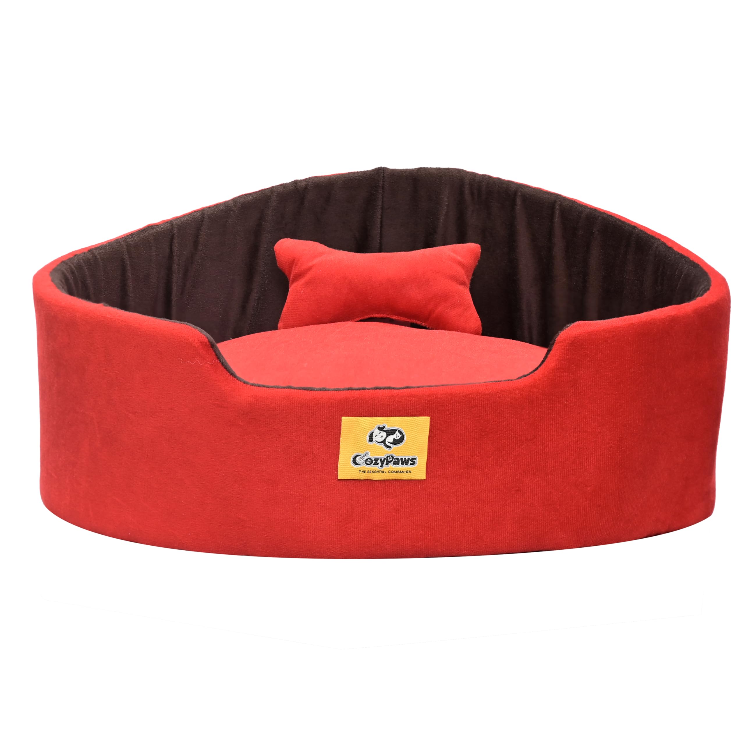 CozyPaws Velvet Dog Bed Washable Cat Beds for Indoor Cats and Puppy, Dog Bed Sofa for Dogs, Gift for Dogs and Cats (Brown & Red, XL) (B0D6W7Q3PW) Amazon Price History, Amazon Price Tracker