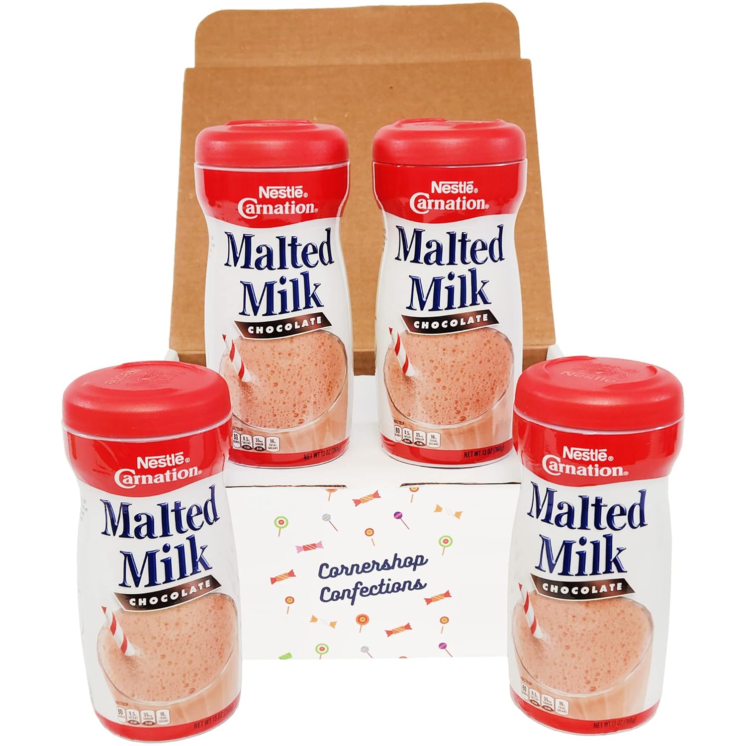 Carnation Malted Milk 4 Canister Bulk Pack Chocolate