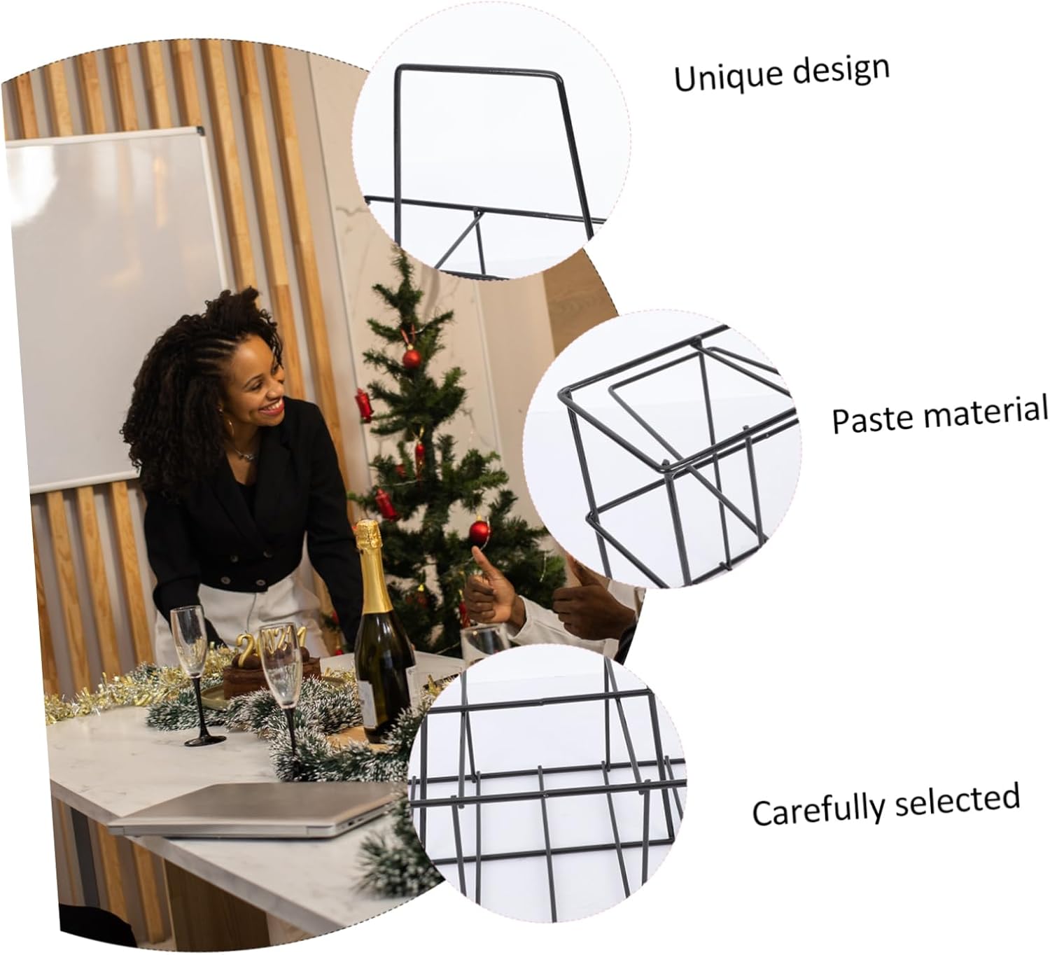 Zerodeko Iron Craft Bottle Holder Rack Portable Beer Storage Basket for Kitchen Organization Creative Design for Transfer and Safe Storage