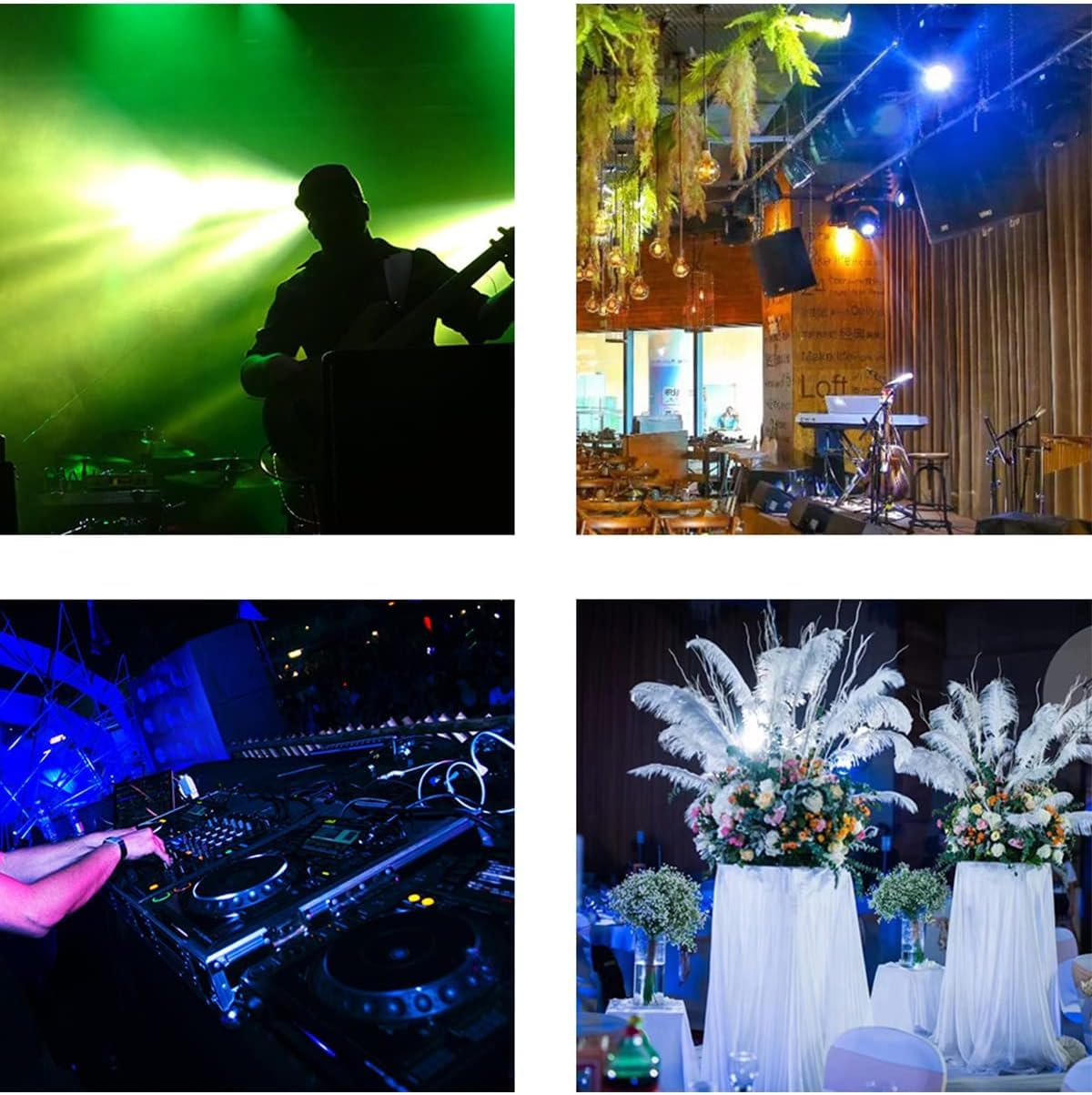 BETOPPER Lyre Beam 30W Jeu de Lumière DJ 7 Gobo 7 Couleurs Lumiere Disco 2P | RGBW Lumière de Scène 7+1 Couleurs & 7+1 Motifs Tête Mobile DMX512 Projecteur Lumiere Soiree Pour Danse Bar Spectacle