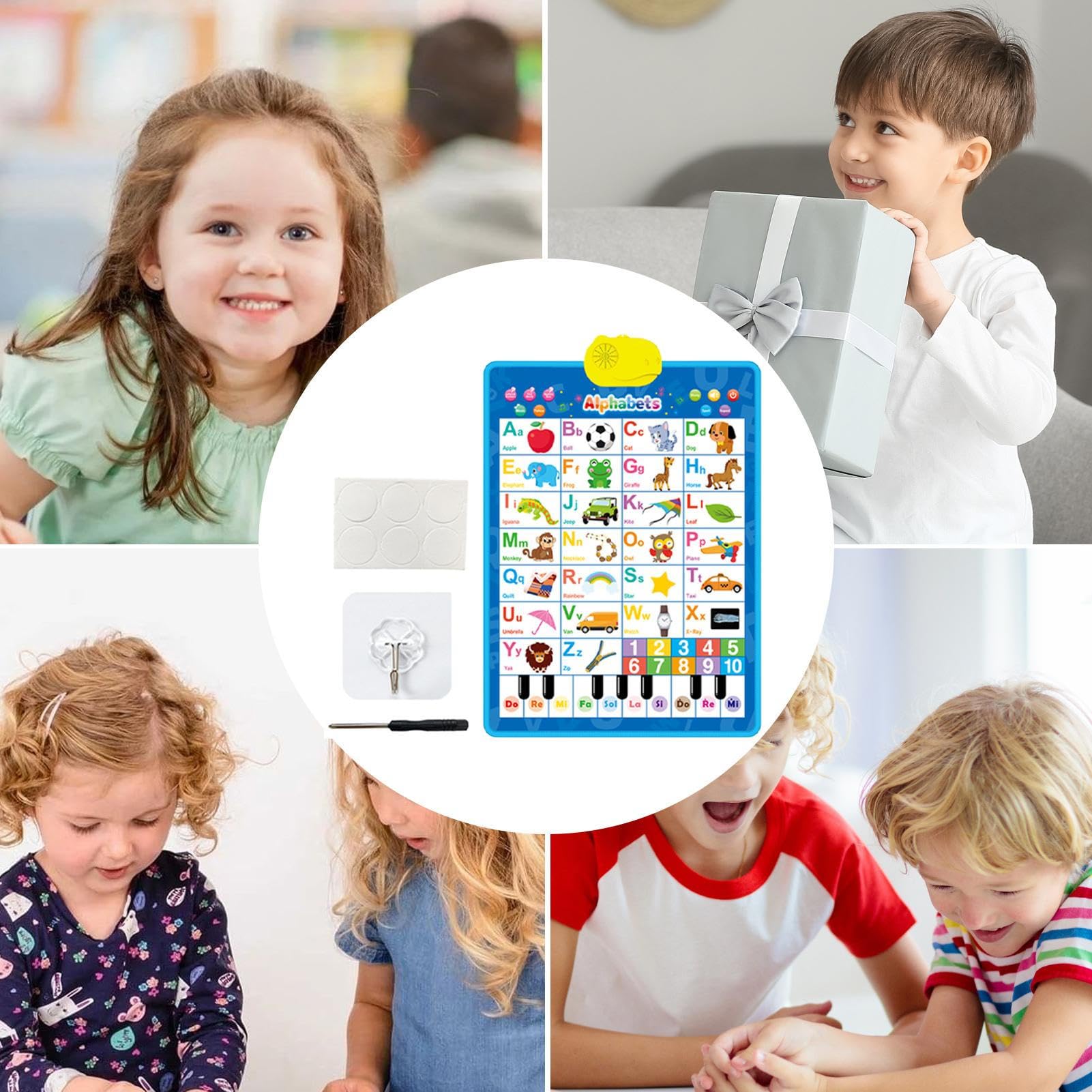 Alphabet Poster Für Klassenzimmerwand,Elektronische Musikalphabet-Tafel Mit Zahlen | Interaktive Wandtafel Für Vorschulkinder
