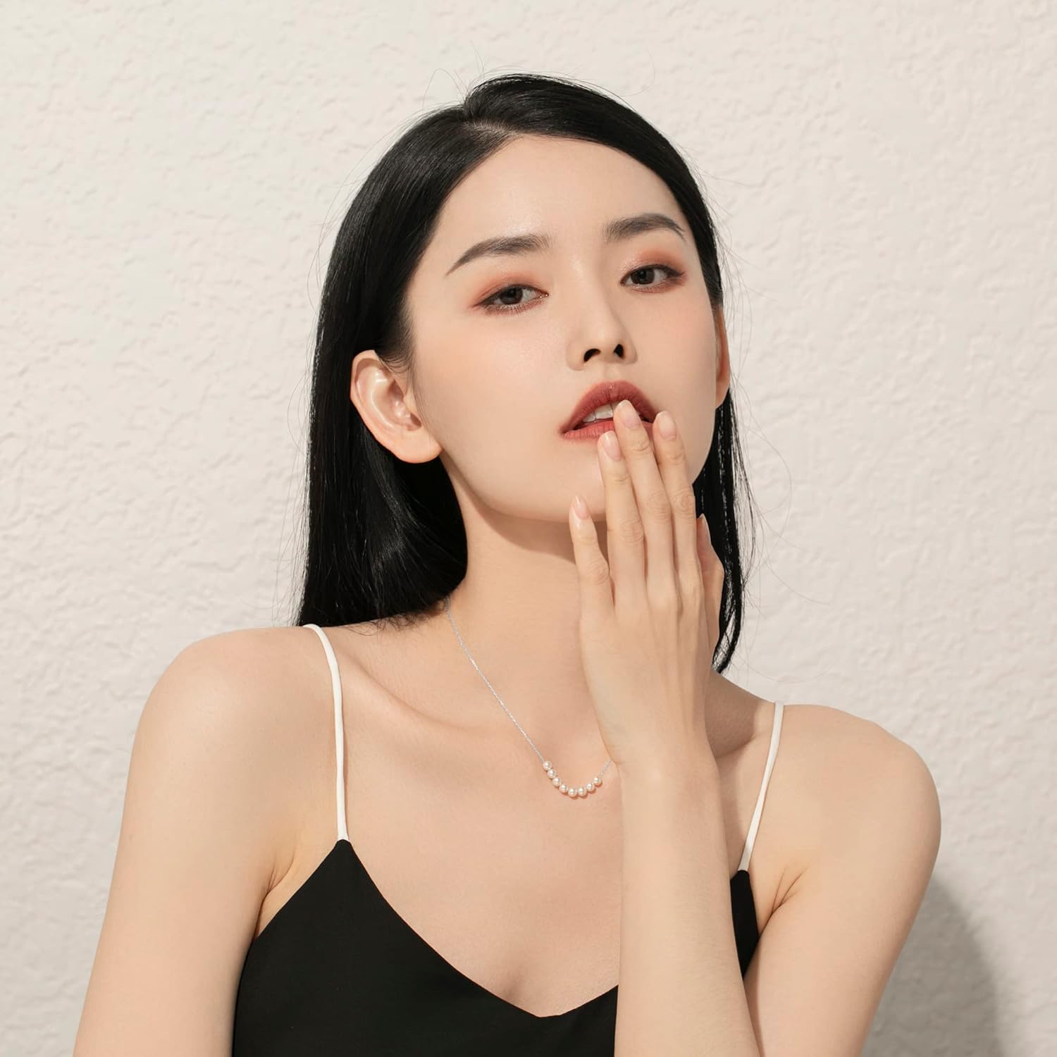 KOKO PEARL JEWELRY]Japanese-Made Akoya Pearl Pendant Necklace for Women, Real Pearls with 10K Solid Gold, Layered Chain Choker, Multiple Styles, Perfect Everyday Jewelry Gift nc5type