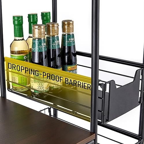 Miniatura 6 de DYRABREST Carrito de almacenamiento de cocina de 3 niveles, soporte para horno de microondas con 4 cestas extraíbles, estantes organizadores de