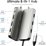 Station d'accueil pour ordinateurs portables, WAVLINK Quad Monitor Station d'accueil avec double DP, HDMI, VGA, 100W PD dans, 3* USB-A2.0 pour périphérique sans fil, compatible avec Dell/HP/Lenovo etc., Windows Systerm Computer seulement