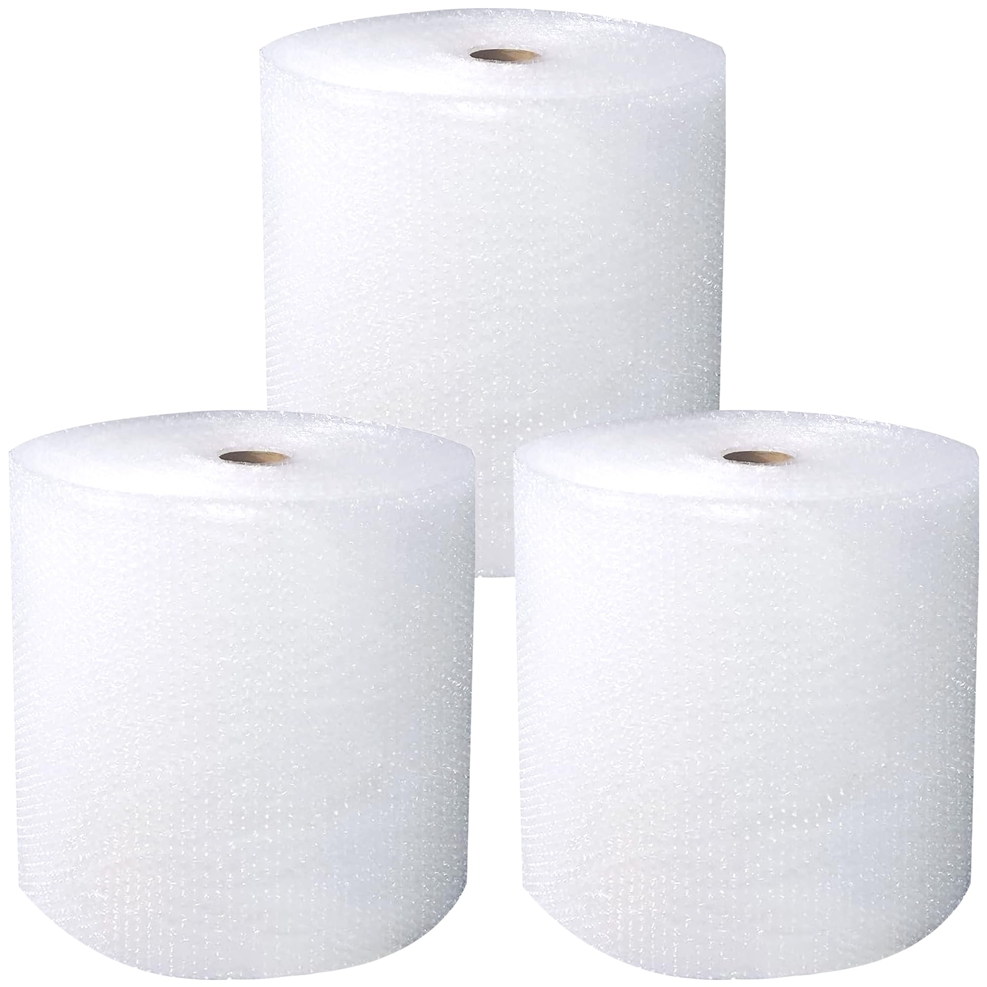 Globe Packaging 3 Rolls of 500mm x 100m Large Bubble Wrap Roll with Small Air Bubbles - Cushioning & Protection Packaging for Moving House, Ecommerce and Storage