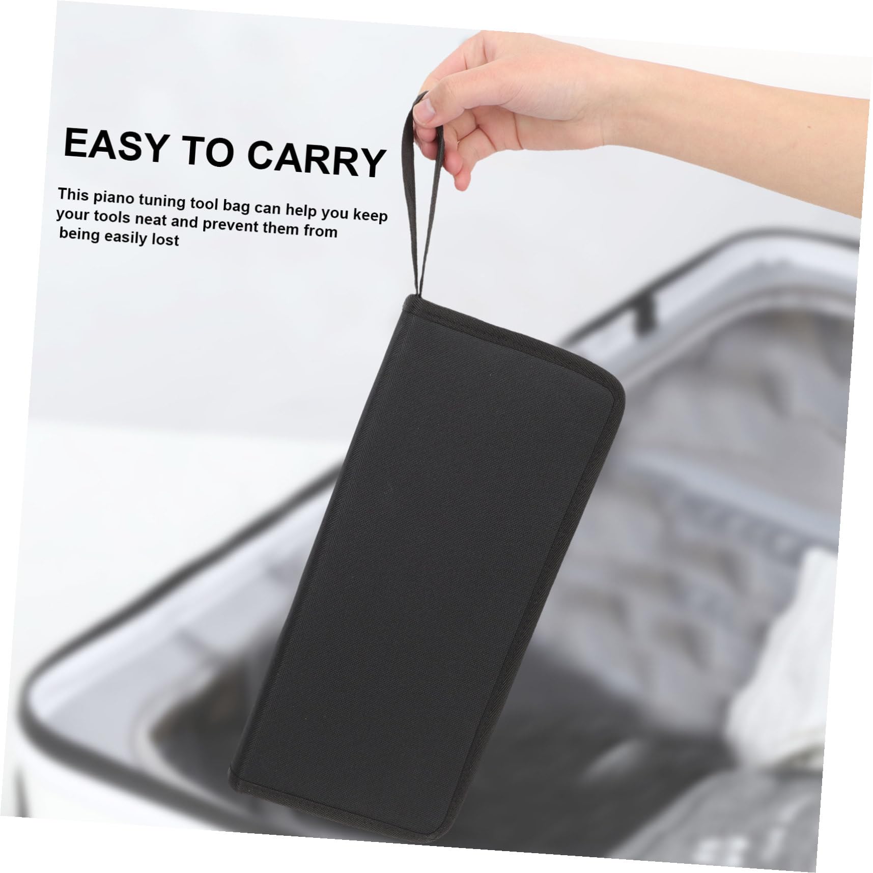 FRCOLOR Praktische Klavier stimmschlüssel Tasche Langlebiger Tuning Tools Organizer Leichter Reise aufbewahrungsbeutel für Klavierzubehör Robustes Material Reißfest mit Reißverschluss