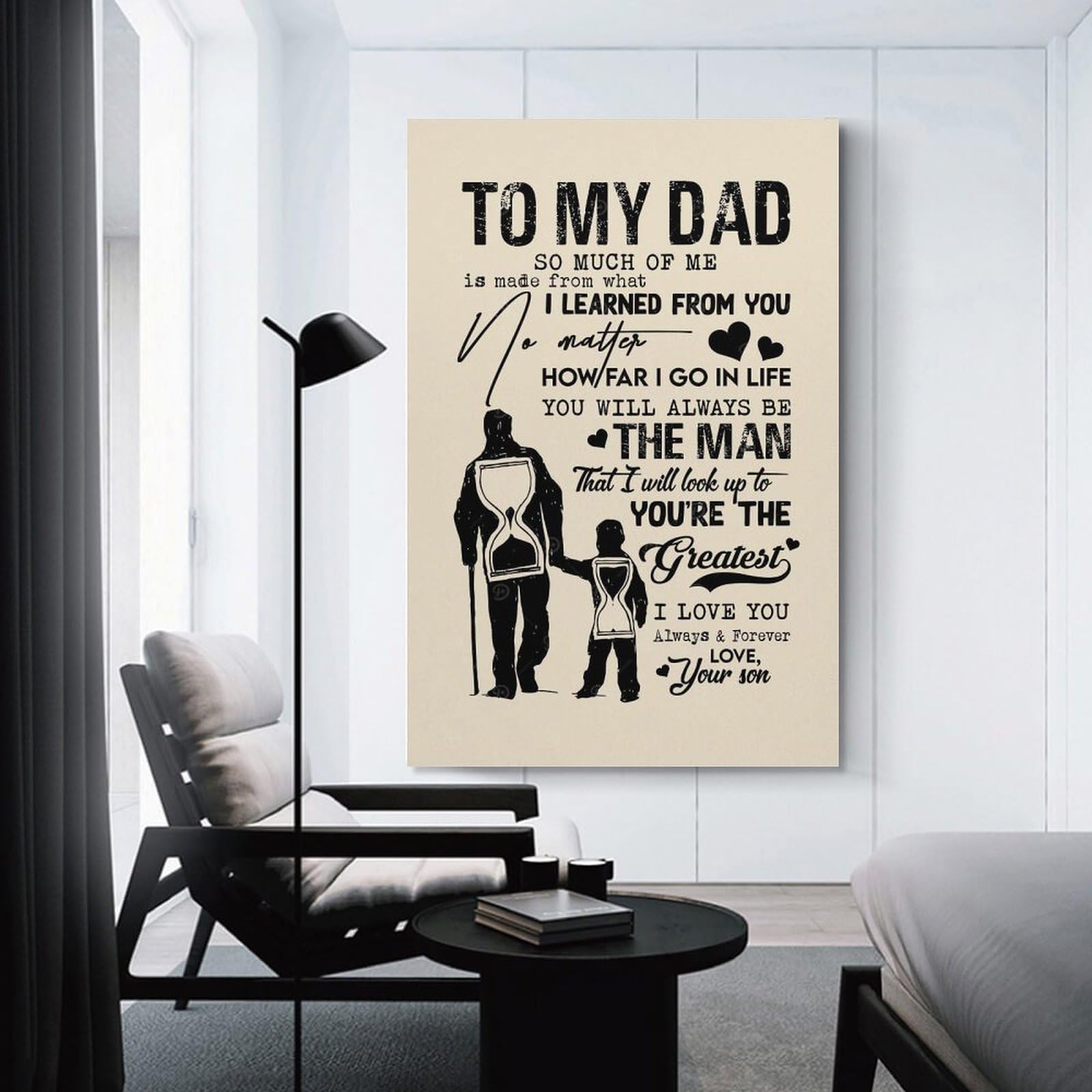 Junmoney To My Dad Gift from Son(3) Wall Picture Print, 24x36inch(60x90cm), for Flats, Guest Rooms Or Compact Rooms, Decorative Canvas Decor for Home Updates