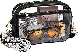 Clear Bag for Stadium Events - Multi Pockets Clear Sling Purse Crossbody Bag with Adjustable Shoulder Strap