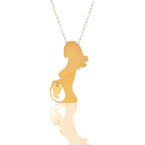 Pregnancy Gift, A pregnant Woman with a fetus Gold Necklace