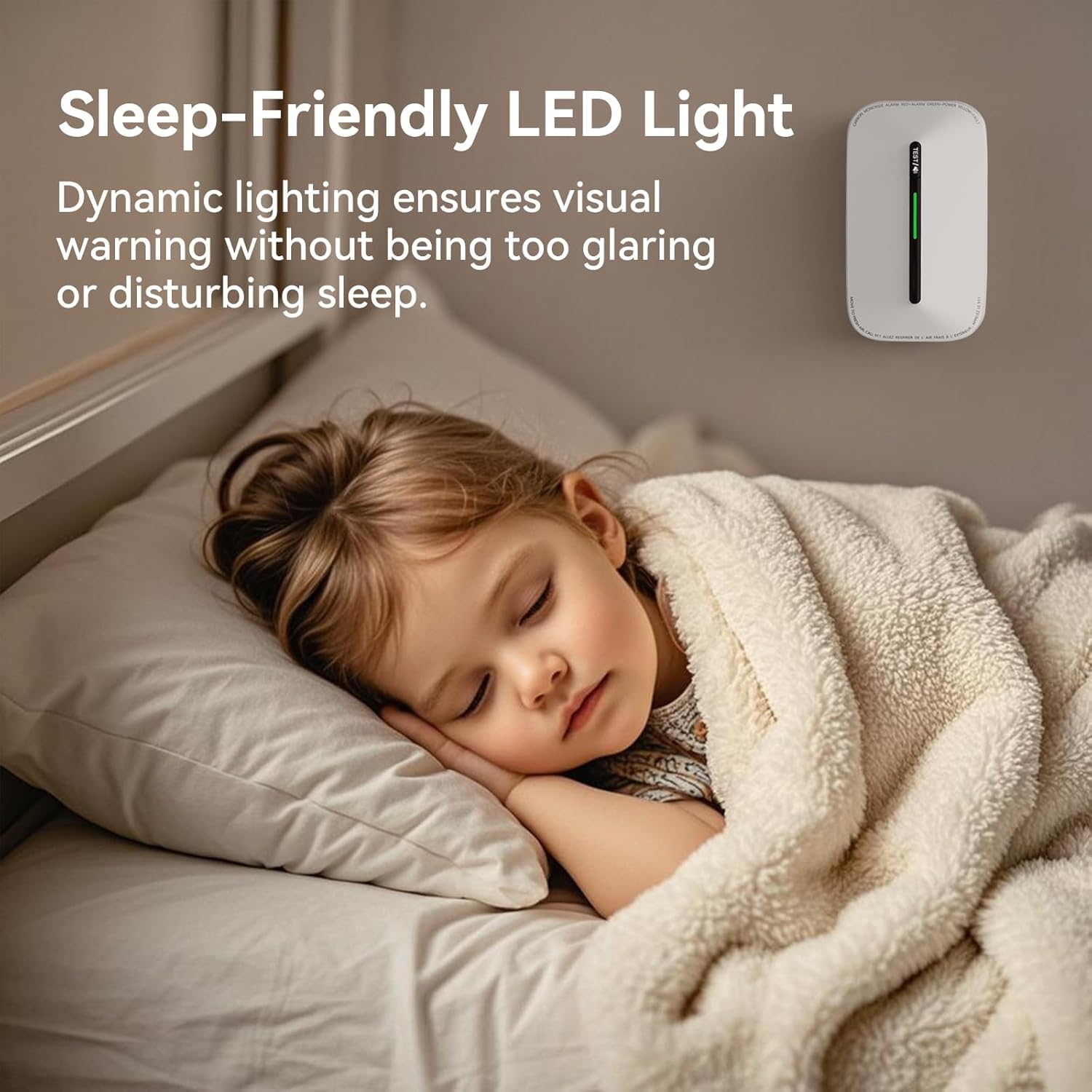 Jemay Carbon Monoxide Detector Plug in,10 Year Battery Power Carbon Monoxide Alarm with Test-Button & Breathing Light, Portable CO Detectors for Travel Home Office RV Hotel,1 Pack - Image 5