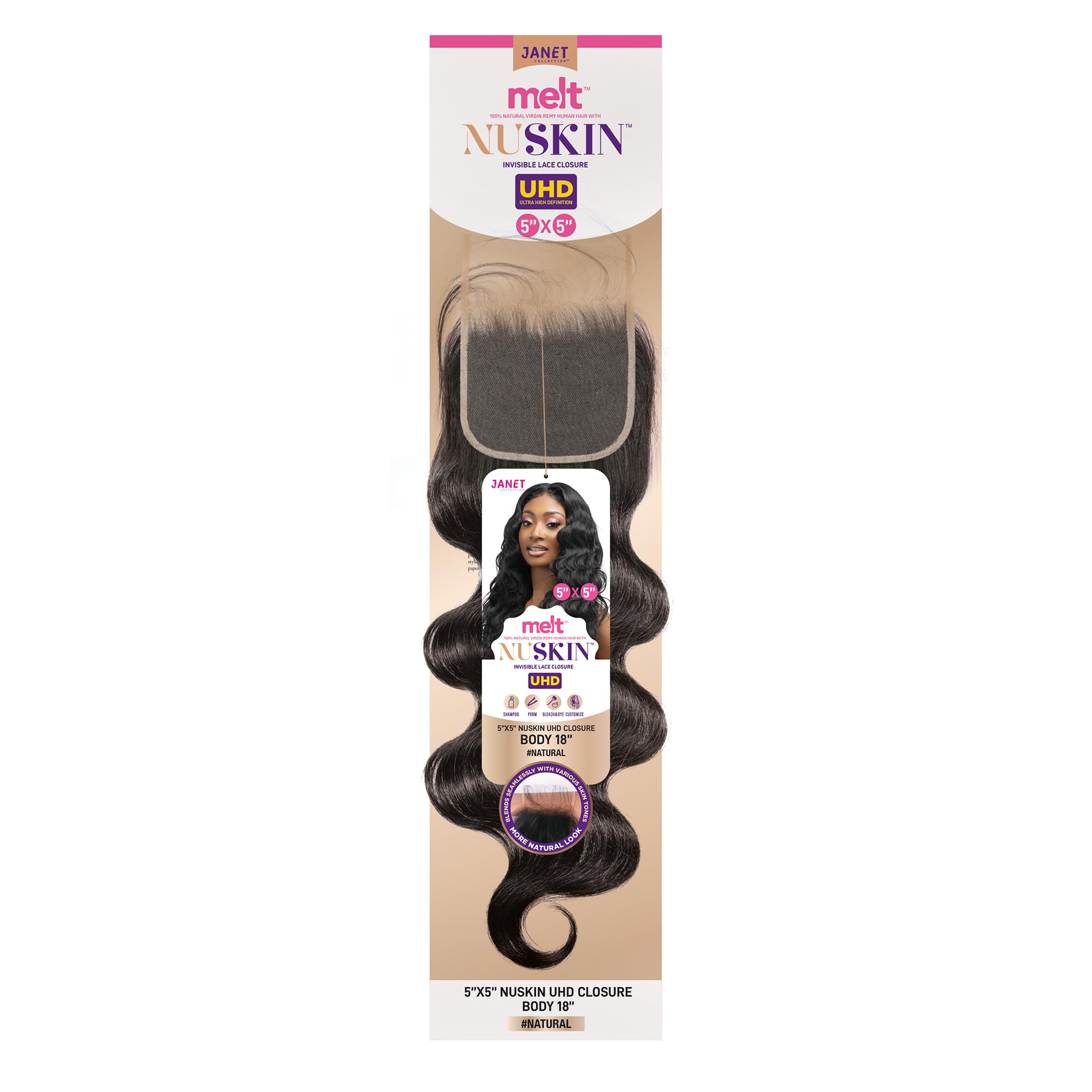 Amazon.com: Janet Collection Melt 5X5 Nuskin UHD Lace Closure