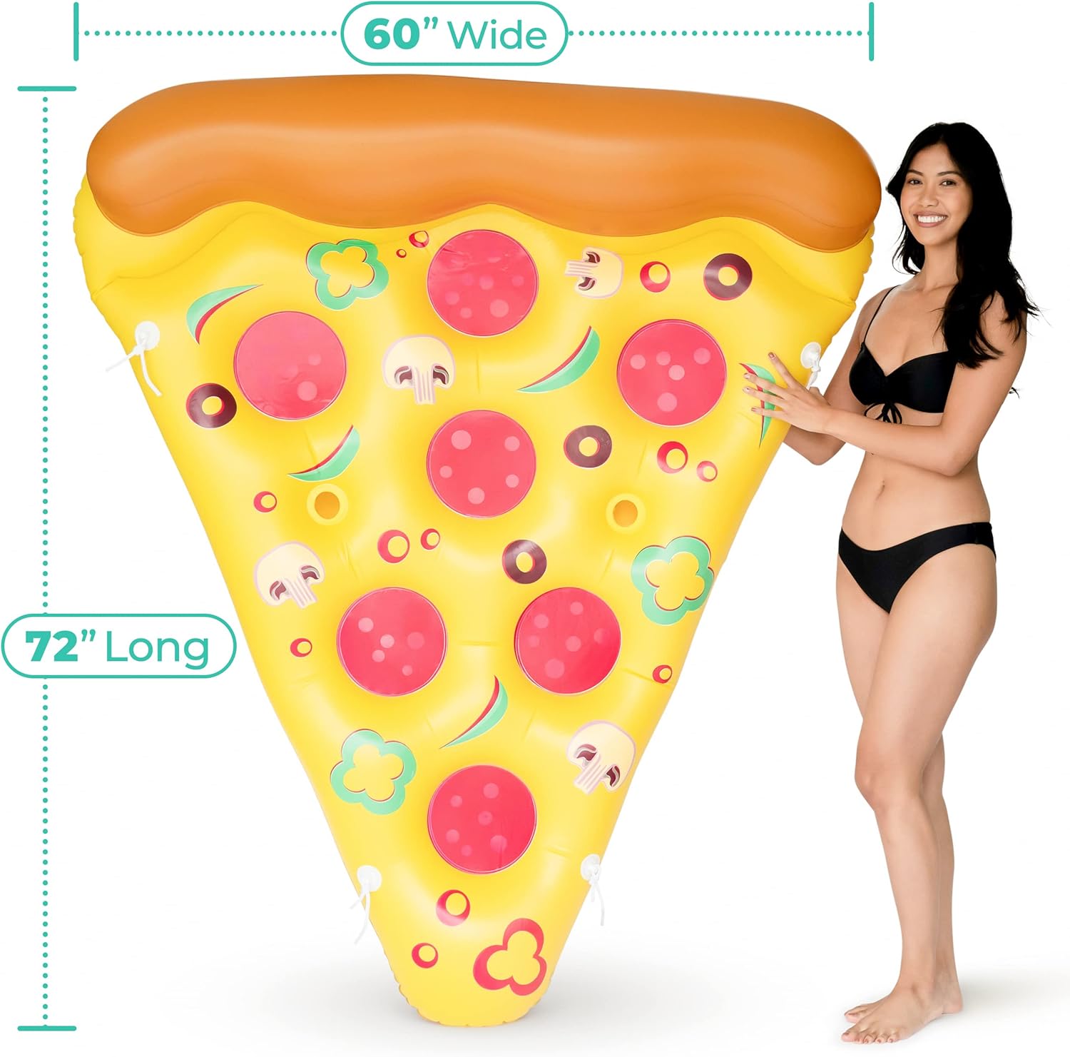 Greenco Giant Inflatable Pizza Pool Float Single - Pizza Floats for Pool - 75 x 61 Inches