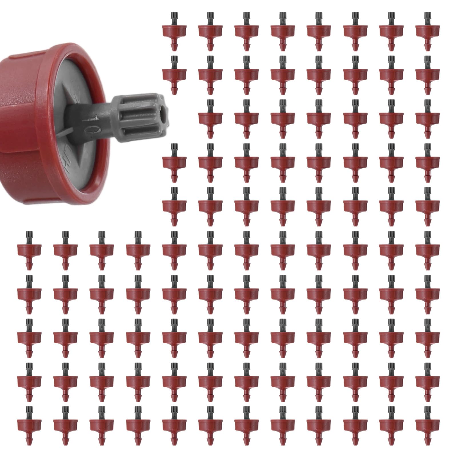 M METERXITY 60-Pack 0.79GPH Pressure Compensating Drippers, Red+Gray — image 1