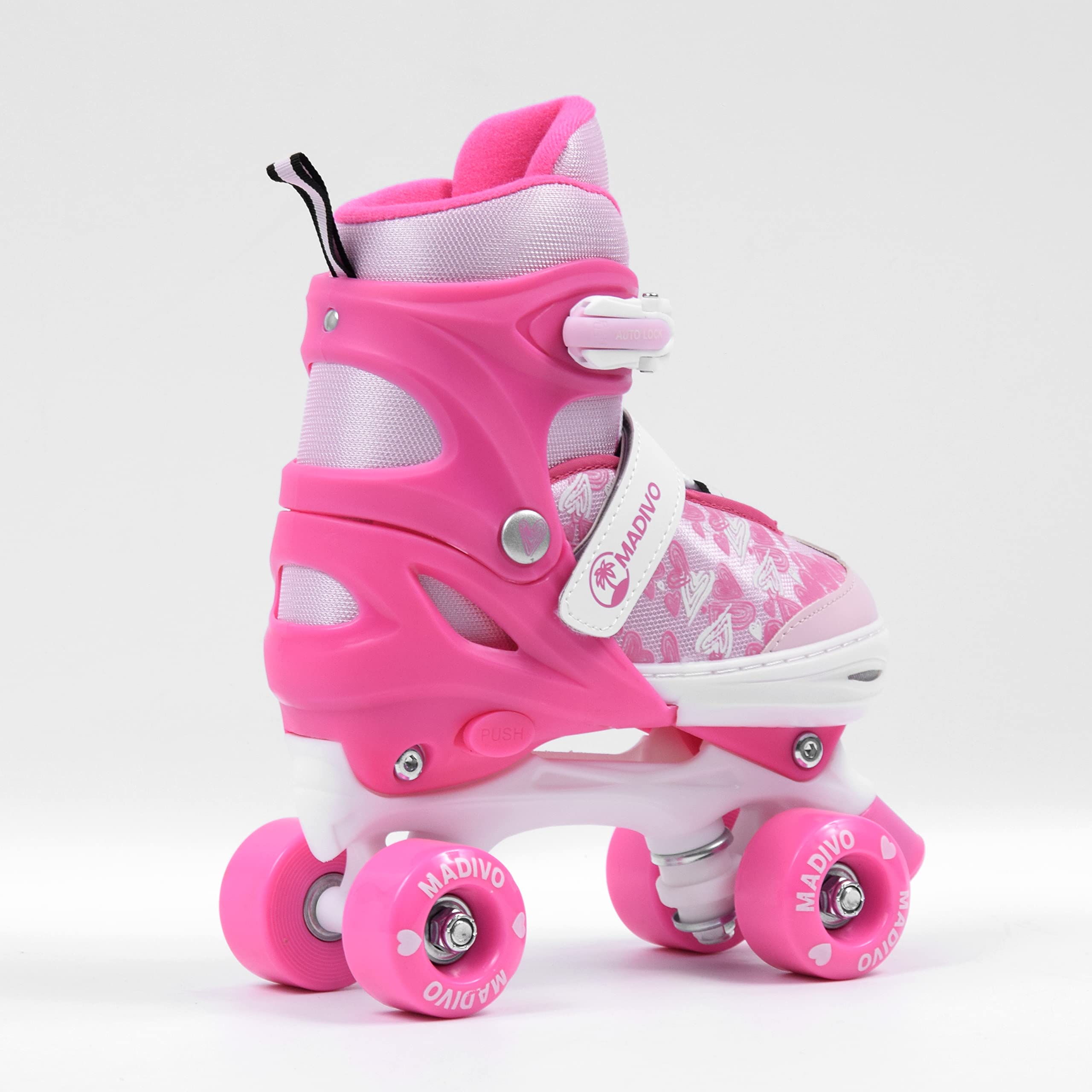 MADIVO Tropic Patins à roulettes réglables pour Enfant | Idéal pour Filles et Femmes | Patins à roulettes réglables | Blanc/Bleu | Tailles : 30-33, 34-37