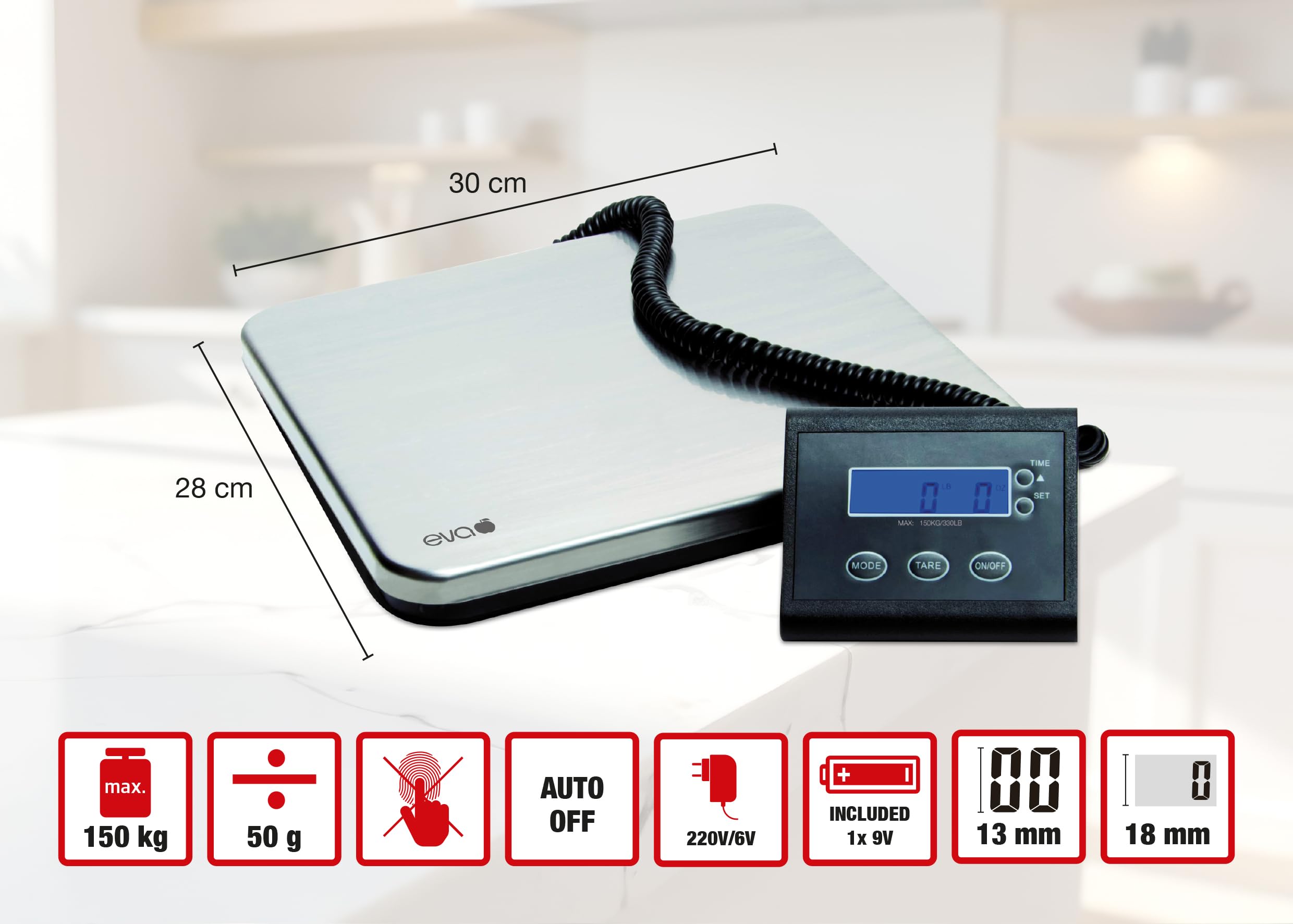 BILANCIA ELETTRONICA kg 150 EVA