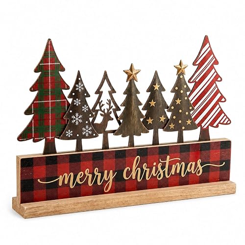 Merry Christmas Sign, Christmas Decorations for Home Mantel Shelf