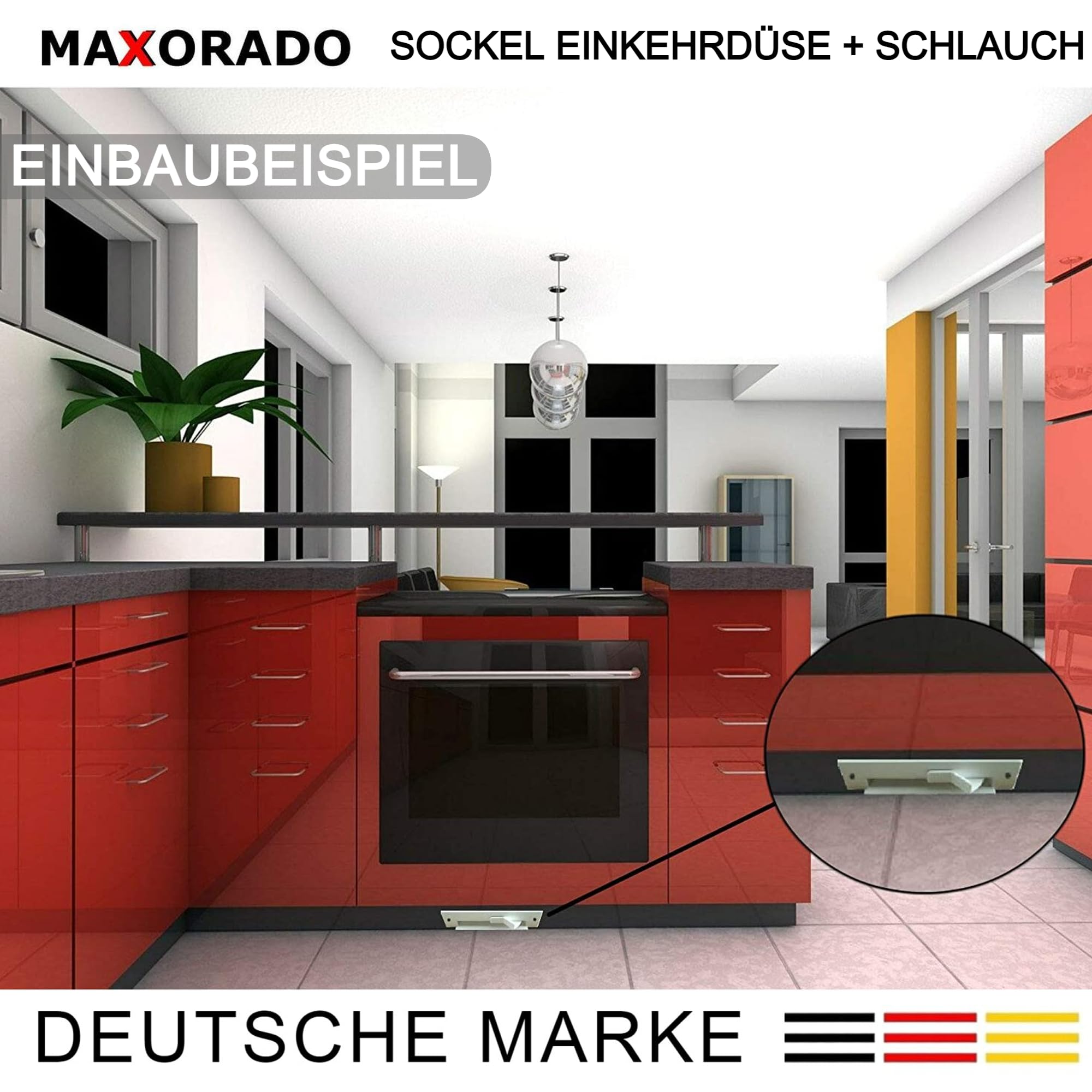 Set ZS4 für Zentralstaubsauger - Sockeldüse + Einbau Kit