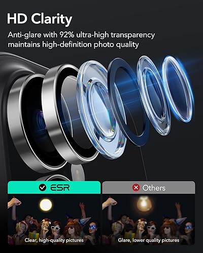 Miniatura 258 de ESR Protector de lente de cámara para Samsung Galaxy S23 Ultra, accesorios para Samsung S23 Ultra, vidrio templado ultrafino resistente a