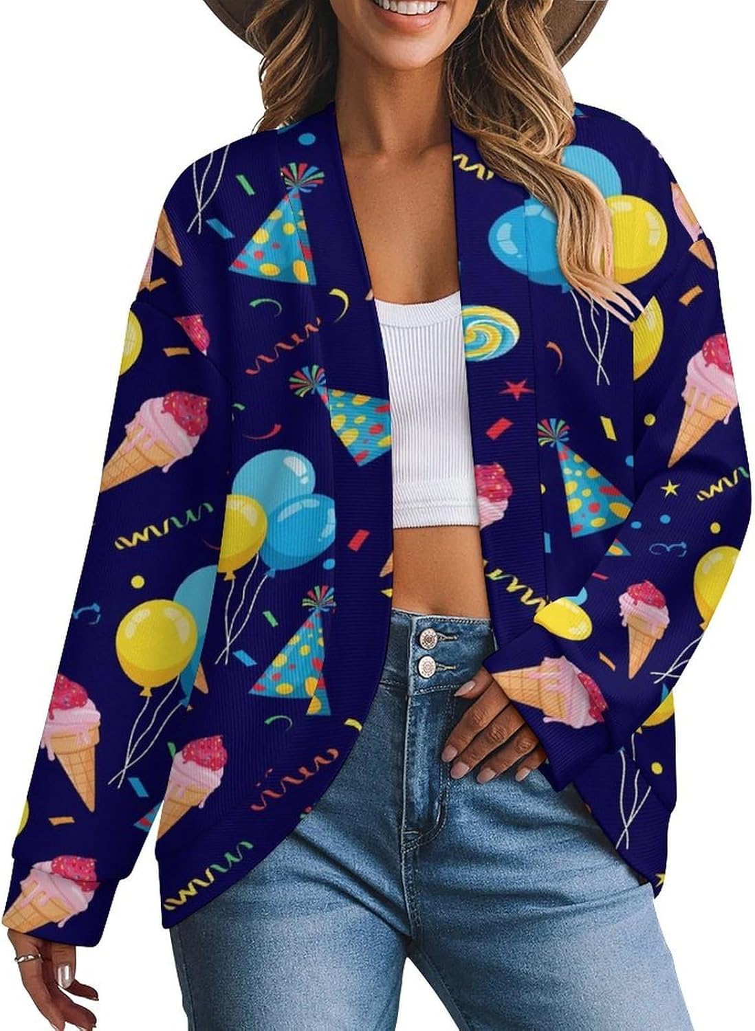 Casual Loose Soft Sweater Cardigan for Women, Long Sleeve Tops Open Front Knit Outerwear (S-3XL