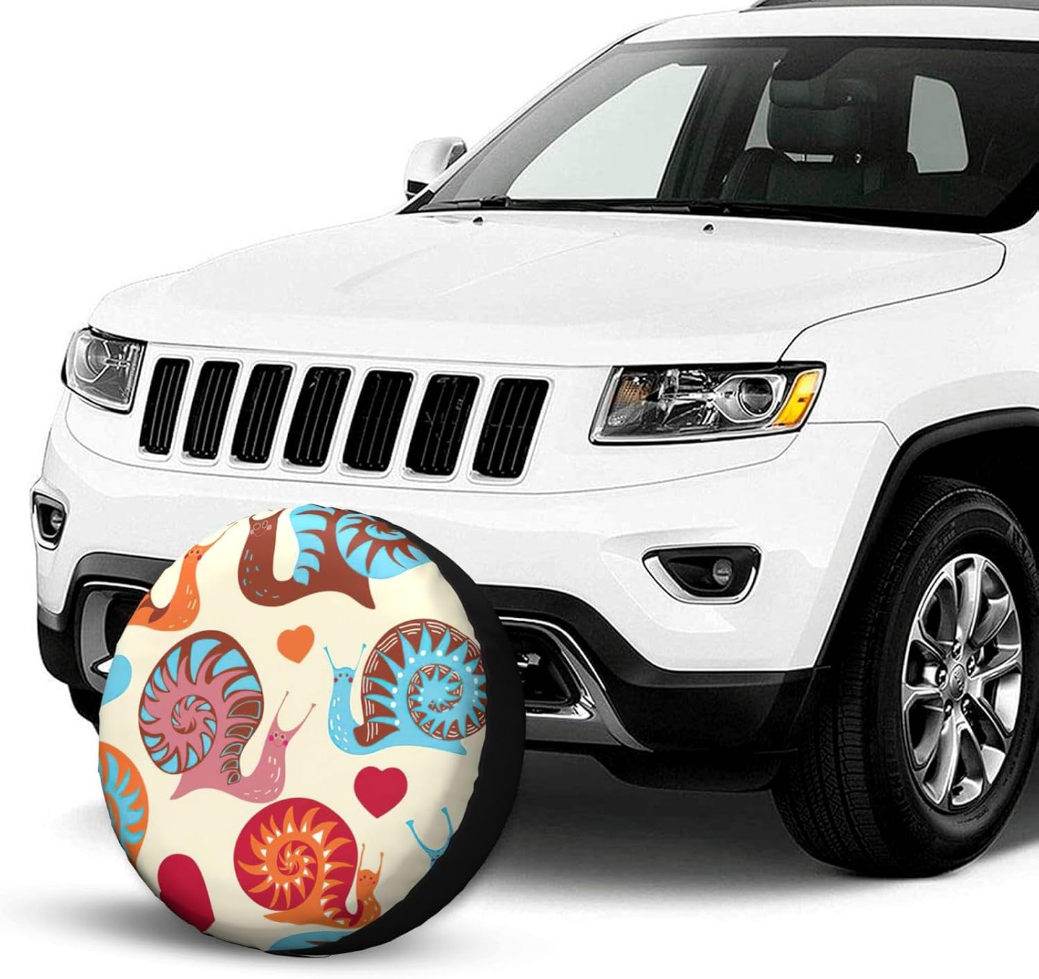 Cute Snail Print Tire Cover Universal Spare Wheel for Trailer Rv SUV Truck Camper Travel Accessories