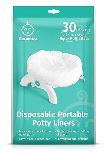Newnice 30 paquetes de forros desechables con almohadillas absorbentes de 6.8 fl oz, bolsas de viaje portátiles compatibles con OXO Tot 2 en 1 Go