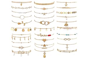30/40 PCS Mayoreo Anklets Jewelry for Women Gifts Set