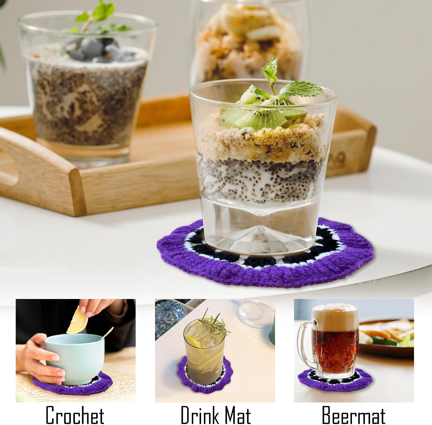 Funny Coasters for Adults,Skull Kitchen Accessories,Suitable for Beverages,Coffee,Gift for Housewarming,Funny Coaster for Home Decor Tabletop Protection Suitable for Kinds Cups,Coasters Set of 4 image 5