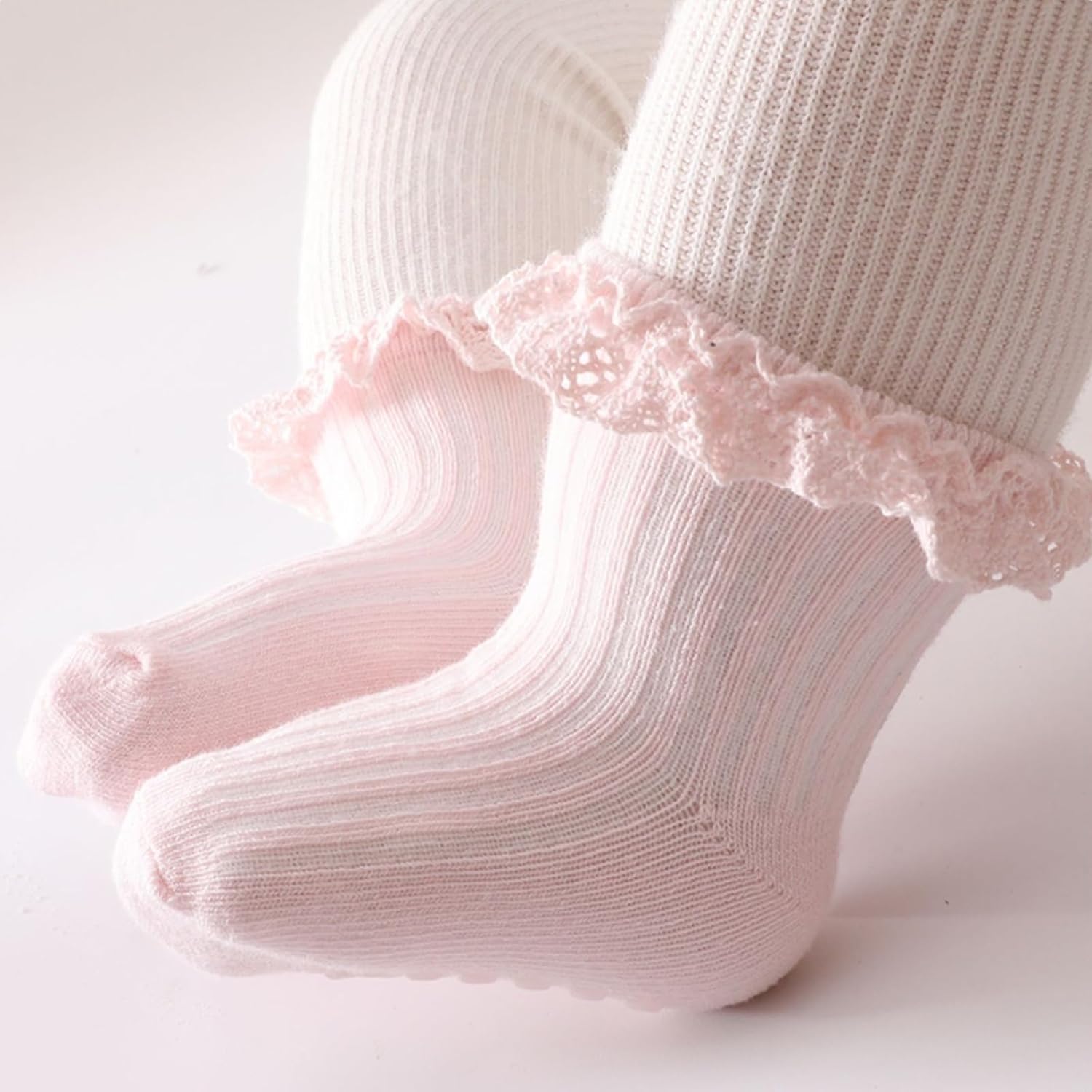 Baby Girl Toddlers Socks with Non-slip Grip Cute Frilly Ruffle Ankle Soft Cotton Newborn Baby Socks for Infant Kids - Image 8