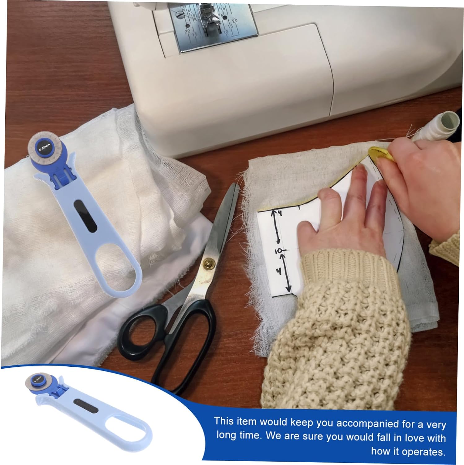 TEHAUX 1pc Diy Cutting Wheel Knife Quilting Rotary Clipper Cutter for Cutting Mats Accessory